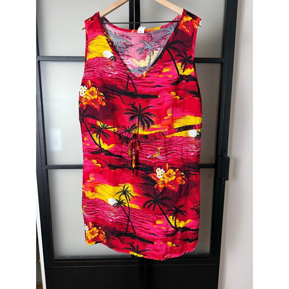 Palmwave Hawaiian Sundress Rayon Tie Waist Swim Cover Size XL
